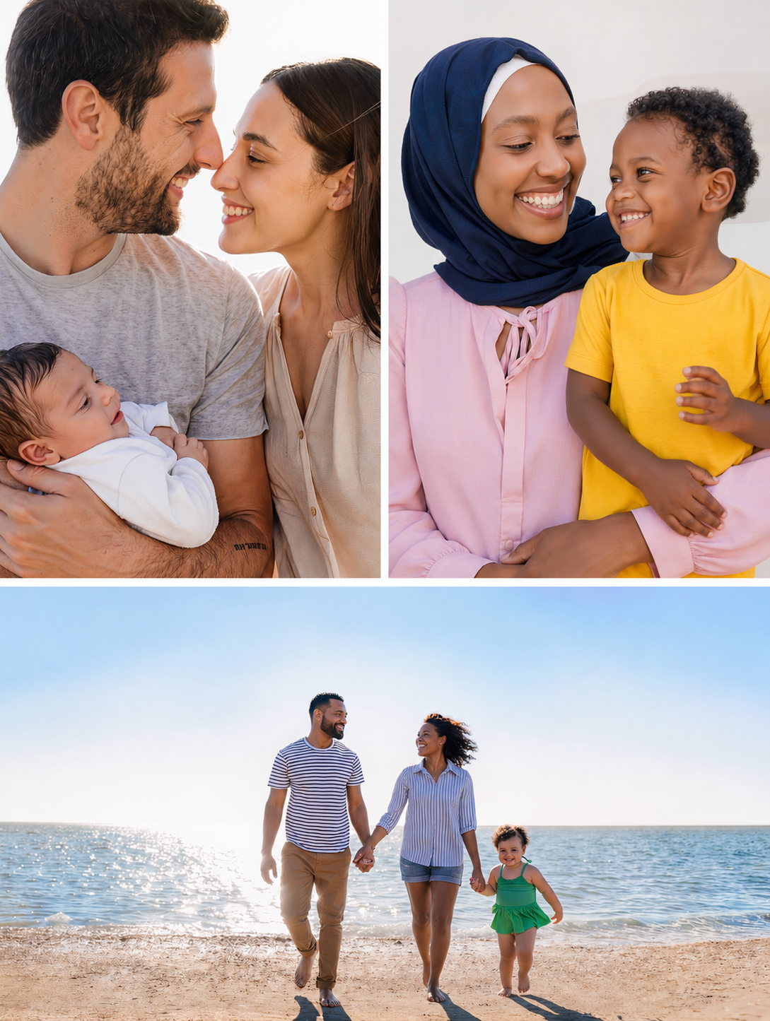Diverse families with young children